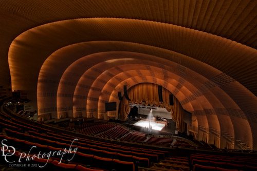 Radio City Music Hall Theatre Radio City Music Hall Theatre ~ I added the spotlight on the stage in Photoshop and went for a dark look that is typical in theatres.