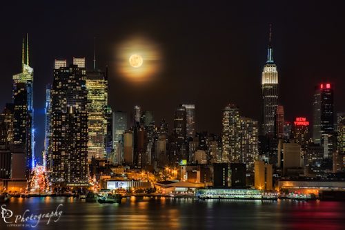Super Moon Rises over the New York City Skyline Super Moon Rises over the New York City Skyline