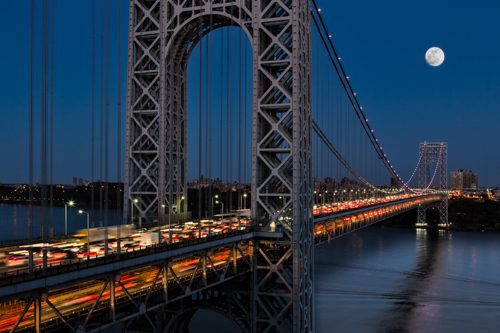 sdccarhdr George Washington Bridge Moon Rise